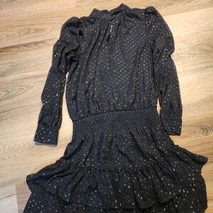 Ramy Brook Black Dress with Silver Accents